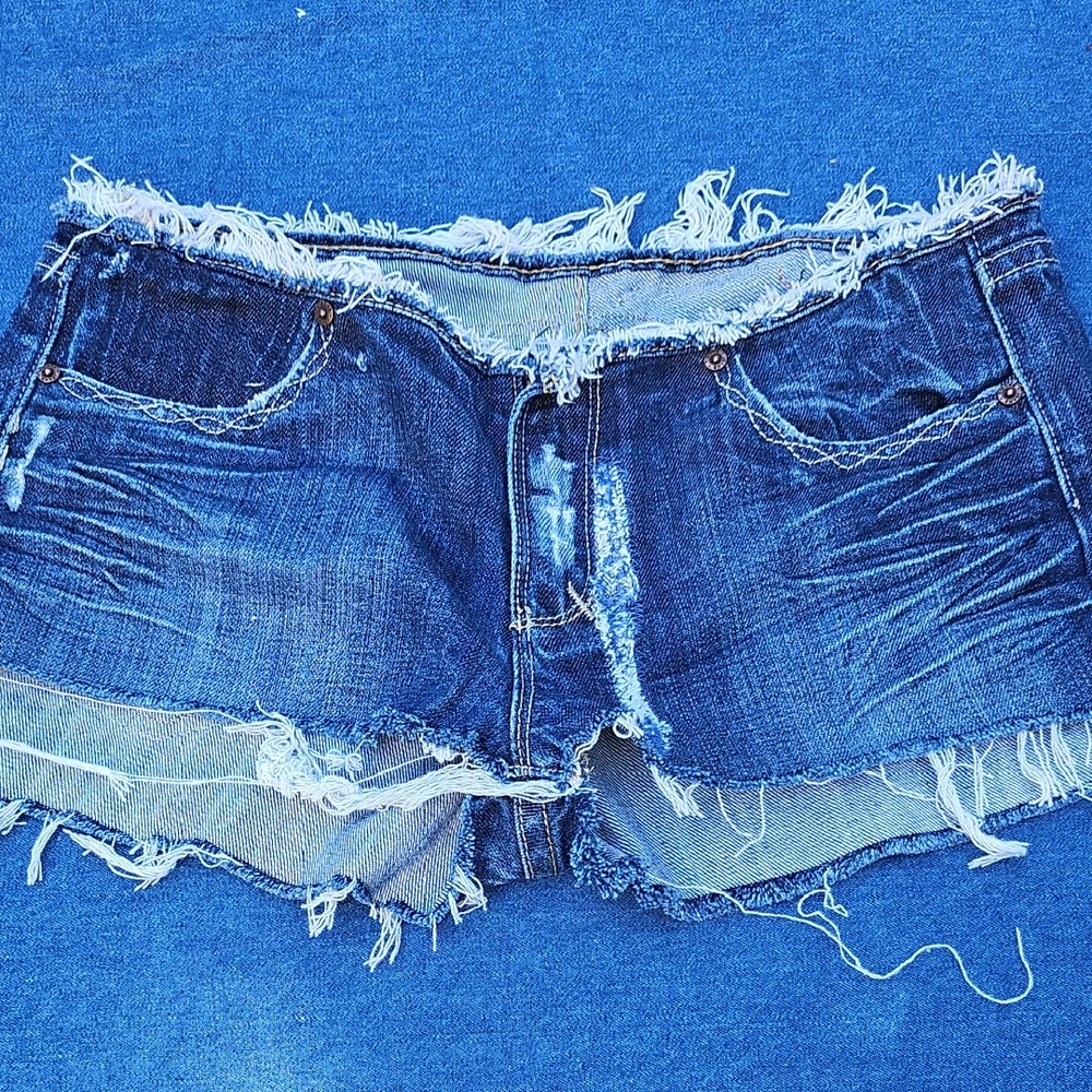 Vigoss Blue Distressed Jean Shorts